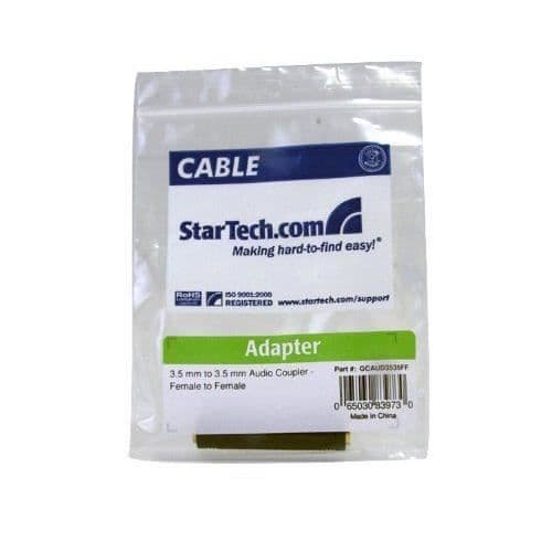 StarTech 3,5 mm ljudkabeladapter; hona/kvinna; (Svart)
