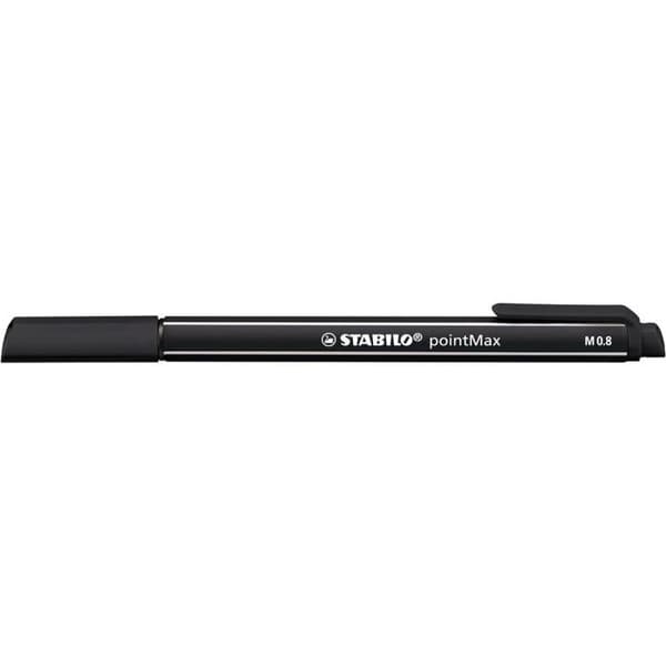 Tuschpennor - STABILO - pointMax - Svart - Medium spets - Ultra resistent