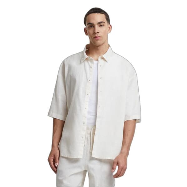 Urban Classics Boxy T-shirt i bomull och lin
