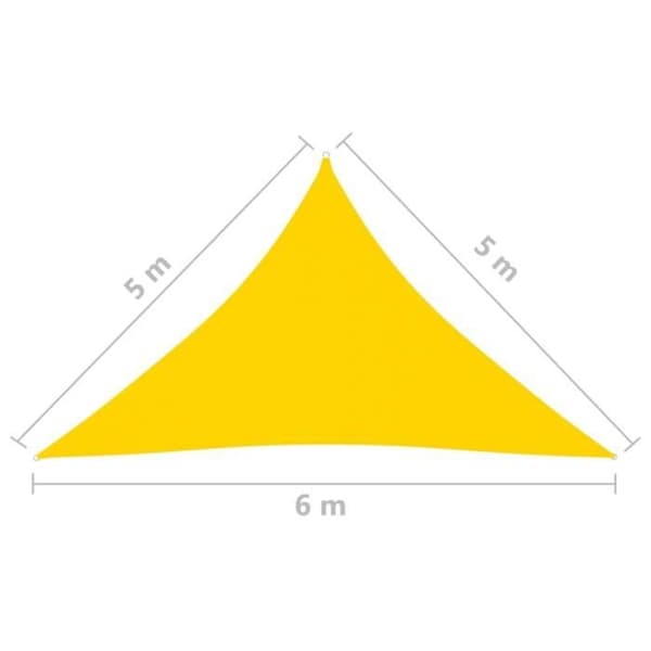 vidaXL Solskyddsduk Oxford Triangulär 5x5x6 m Gul