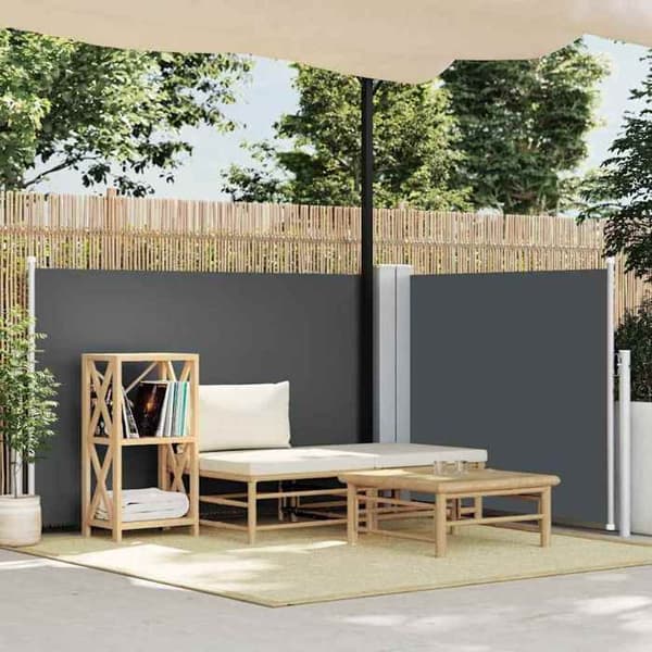 vidaXL Infällbar sidomarkis Antracit 120 x 1000 cm