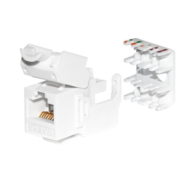 Modul Keystone Jack RJ45 Cat. 6A UTP, utan verktyg, vit Netrack