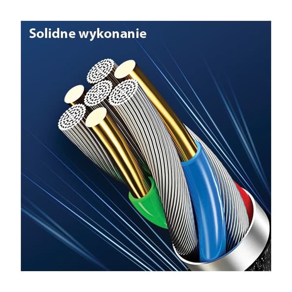 USAMS MicroUSB-kabel 1,2 m Snabbladdning Svart