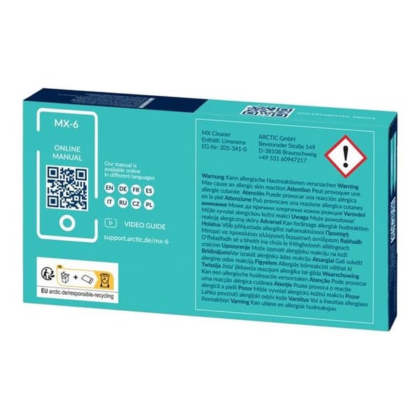 ARCTIC MX-6 4g med MX Cleaner våtservetter - Termisk pasta