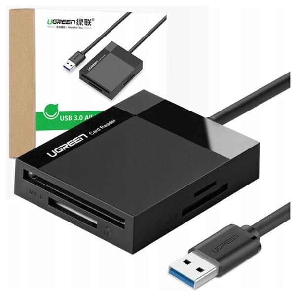 Ugreen USB 3.0 kortläsare SD Micro SD MS för bärbar dator svart 05M