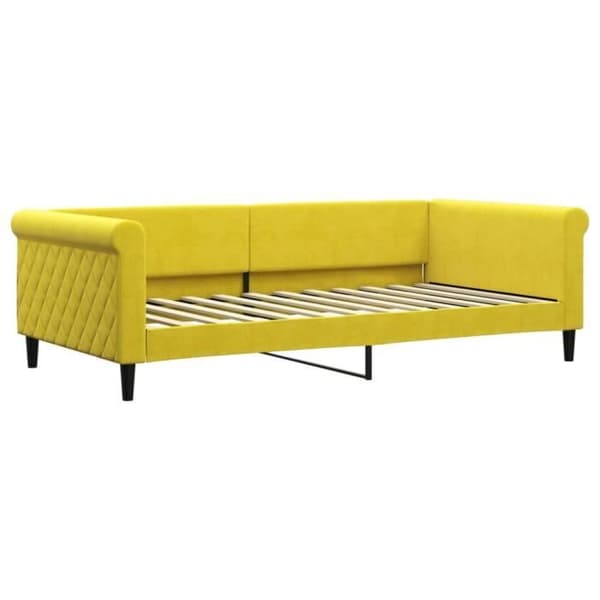 vidaXL Dagbädd Gul 100x200 cm Sammet 354256