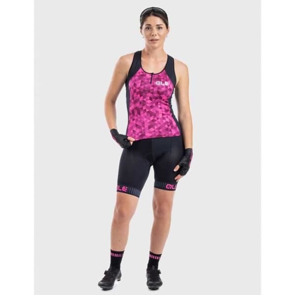 Solid cykeltröja - Al - Fluorescerande rosa-lila - Dam XS