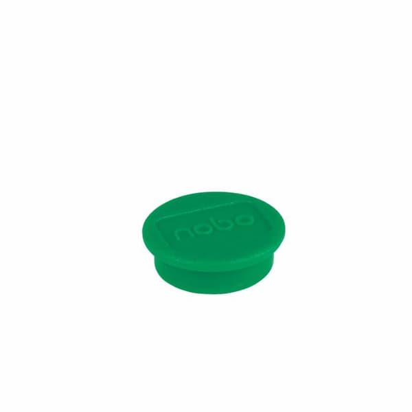 Nobo - Set med 10 magnetiska magneter för whiteboard 24 mm - Grön