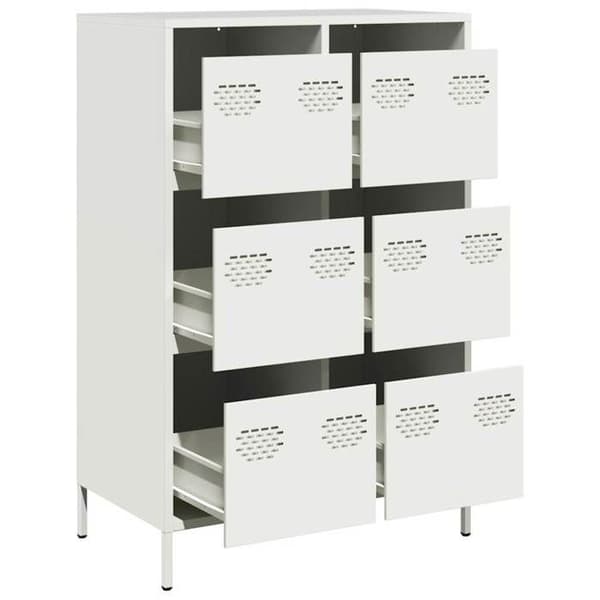 vidaXL Buffé hög vit 68x39x101,5 cm stål 851225