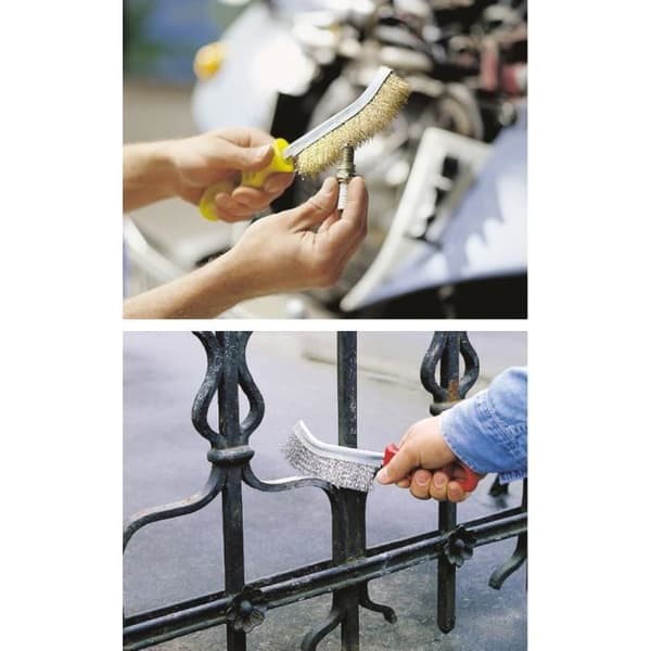 Handborste - WOLFCRAFT - Tråd i mässing 30mm - Längd 125mm - Hållbar
