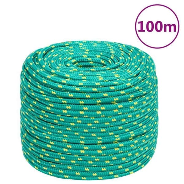 152720 vidaXL Båtline Grön 10 mm 100 m Polypropen