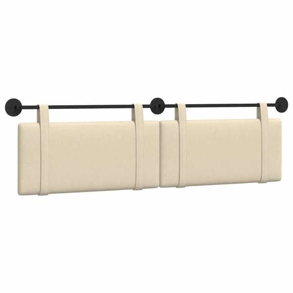 vidaXL Väggmonterad Sänggavel Creme Tyg 42031503