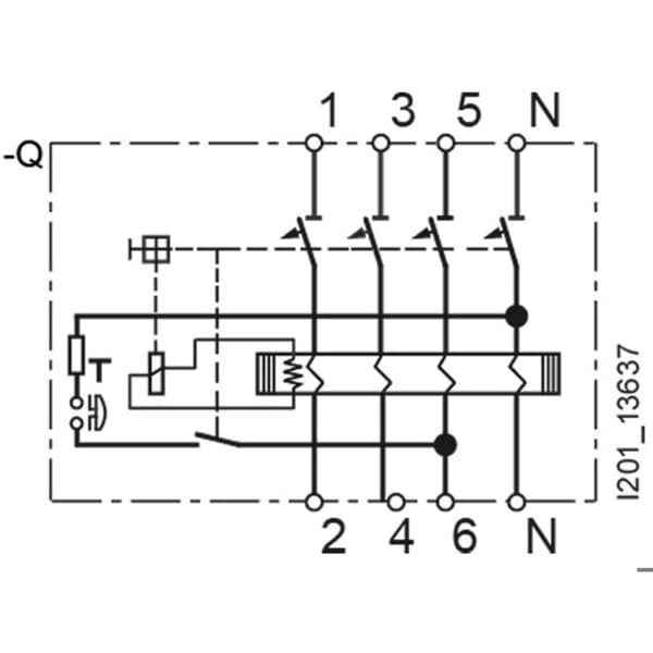 Siemens 5SV33466 Differensbrytare A 4 poler 63 A 0.03 A 400 V