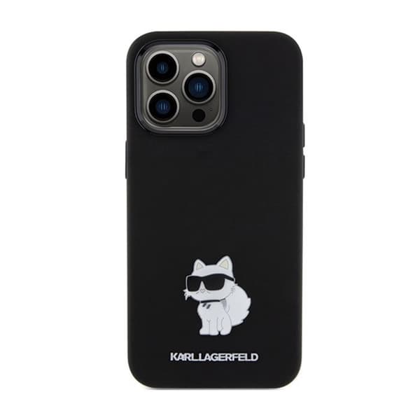 Mobilskal - KARL LAGERFELD - iPhone 15 Pro Max - Silikon - Svart - Design Choupette