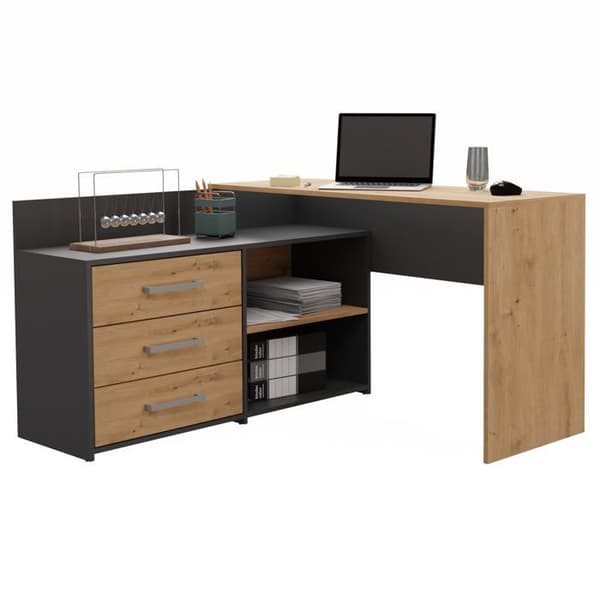 Bureau - Topeshop - DANY - 120 cm - Marron - Droit - Lätt montering