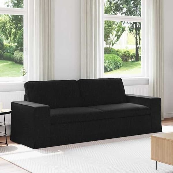 Svart Soffa 222 x 80 x 82 cm Metall