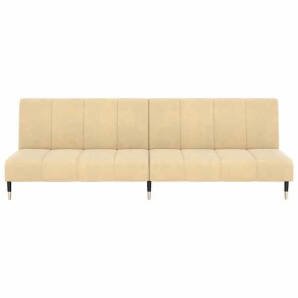 vidaXL 2-sits soffa med sängfunktion i krämfärgad sammet 375883