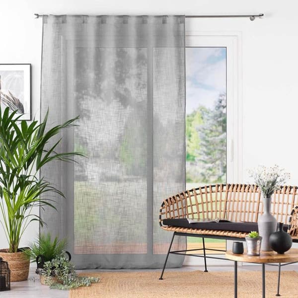 Draperi med dolda öglor 140 x 240 cm linneeffekt Haltona Grå