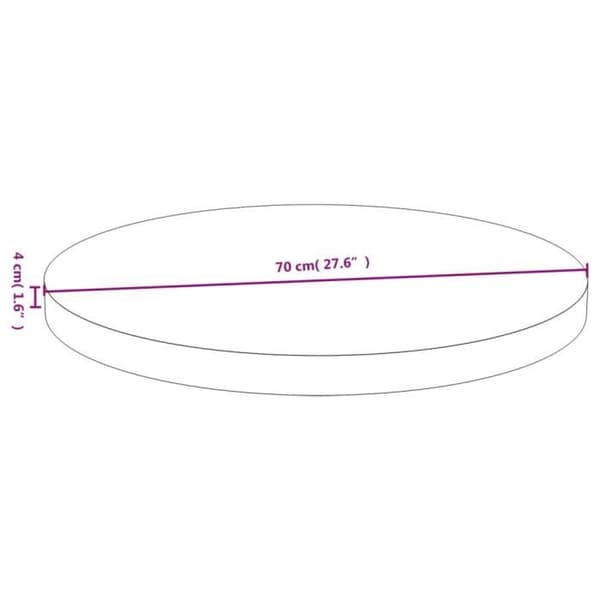 vidaXL Bordsskiva Ø70x4 cm Bambu 352689