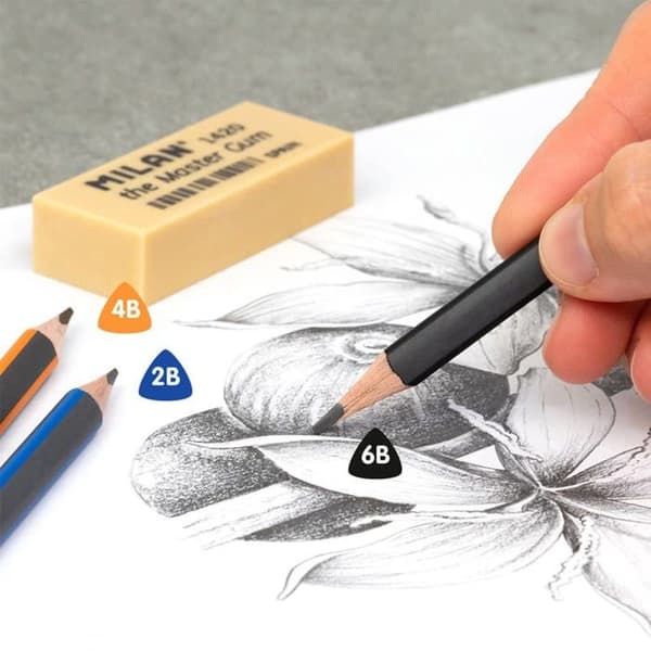 Färgkrita grafit - FACTIS - 71230512 - 12 triangulära kritor - 4B - Hållbart trä