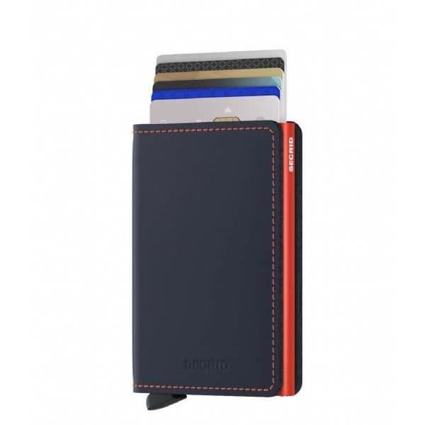 "SLIMWALLET SECRID MATTE NIGHTBLUE & ORANGE"