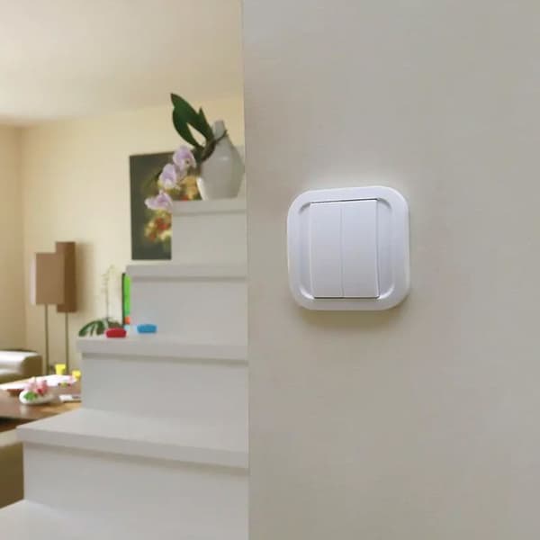 Trådlös Väggbrytare - NODON - Zigbee - 2 Knappar - Vit - Inomhus