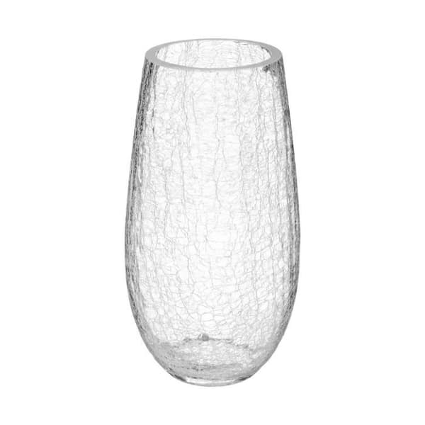 Vas bombé glas spräckt H27cm - Atmosphera Inredningsdesigner