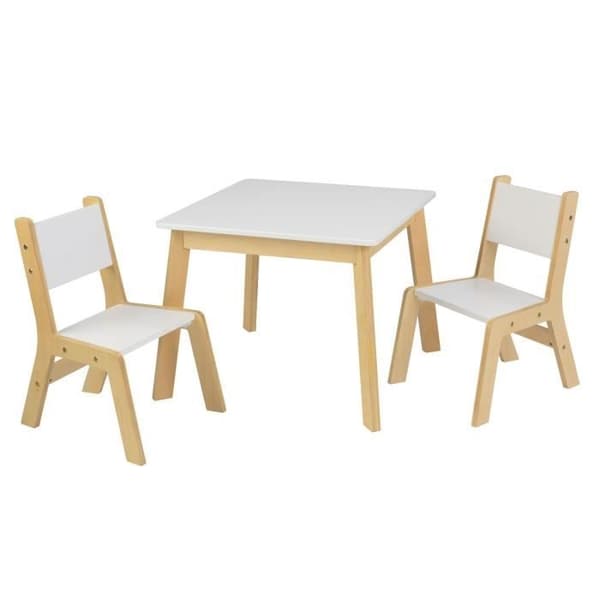 KidKraft - Modernt bord + 2 stolar set - Vit