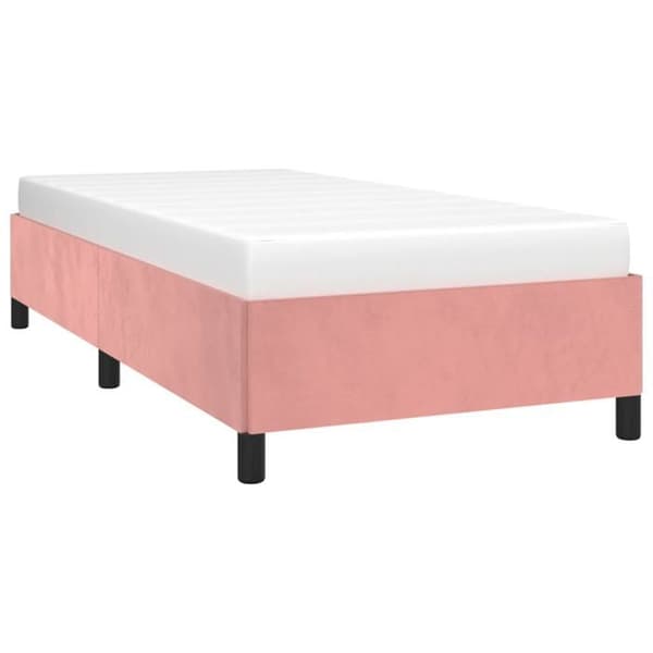 vidaXL Sängram utan madrass rosa 100x200 cm sammet 347311