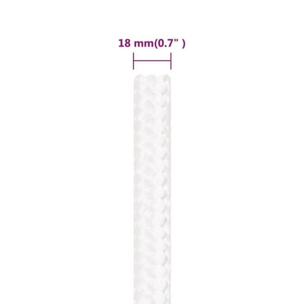 152578 vidaXL Båtrep Komplett Vit 18 mm 100 m Polypropen