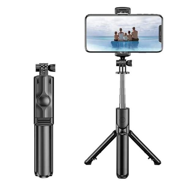 Selfiestång med stativ och fjärrkontroll