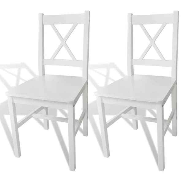 vidaXL Matstolar set om 2 vit furu 241510