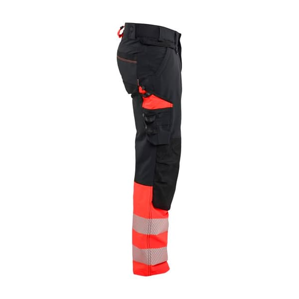 Blaklader Stretch 4D högsynlighetsbyxor - svart/fluoriserande röd