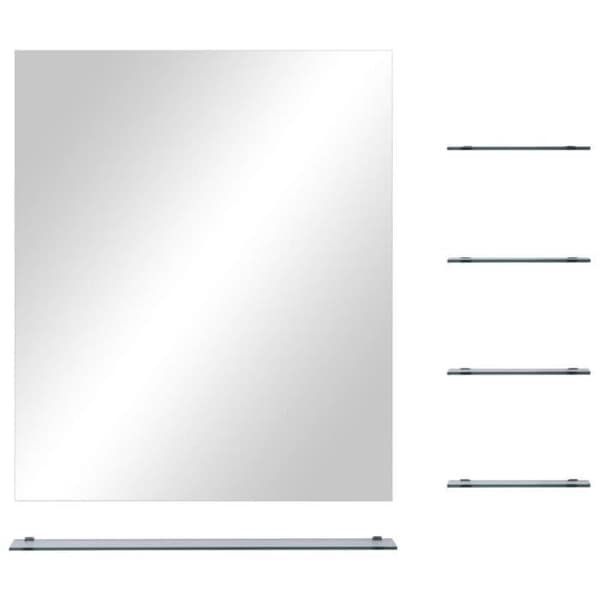 vidaXL Väggspegel med 5 hyllplan Silver 50 x 60 cm