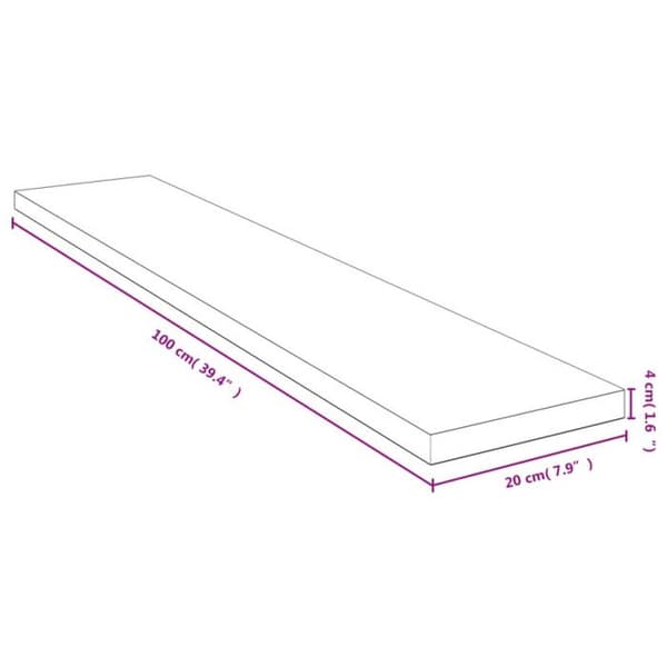 vidaXL Väggshelf 100x20x4 cm bambu 352735