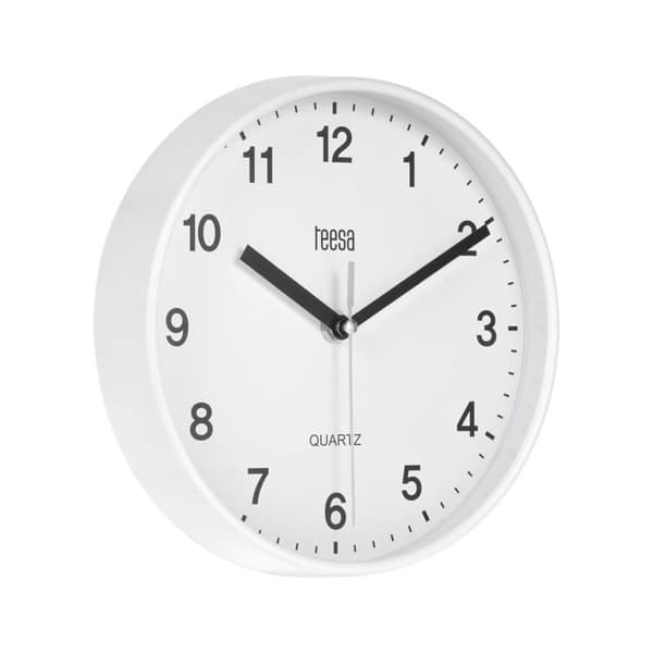 Väggklocka - Teesa - TSA0038 - Vit - 20 cm - Analog kvarts
