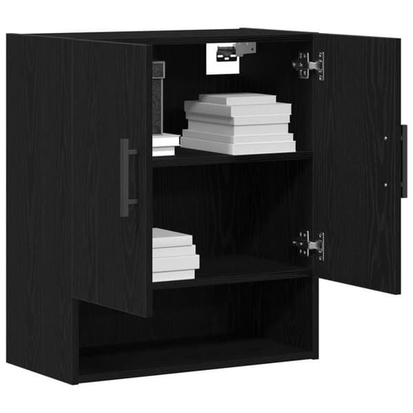 Väggmöbel Ek Svart 60x31x70 cm Ingenjörsträ