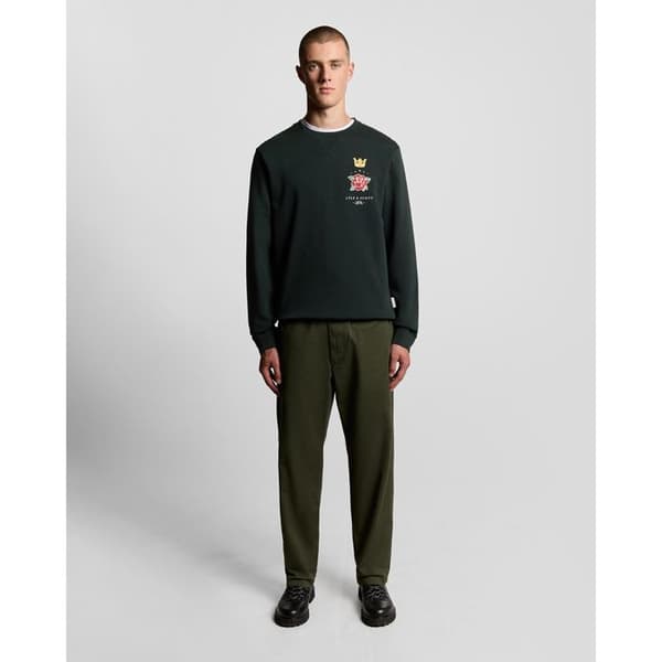 Lyle & Scott Rose And Crown Graphic Rundhalsad Sweatshirt