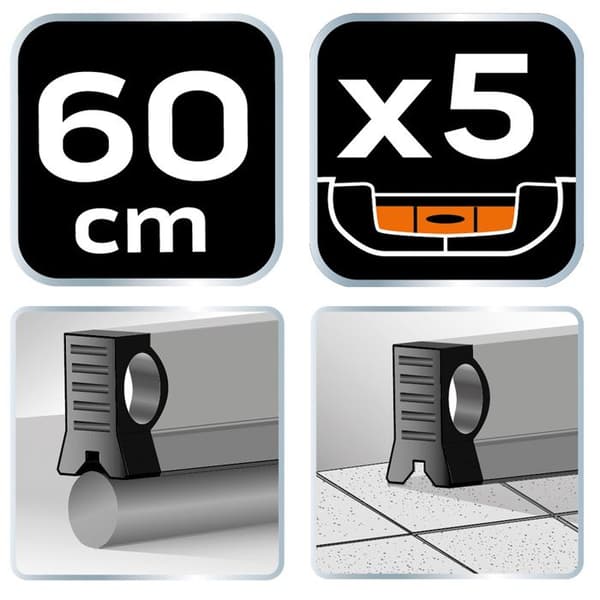 Vattenpass - NEO TOOLS - 60 cm - 5 rör - Vinkelmätning - Noggrannhet ±0,5 mm/m