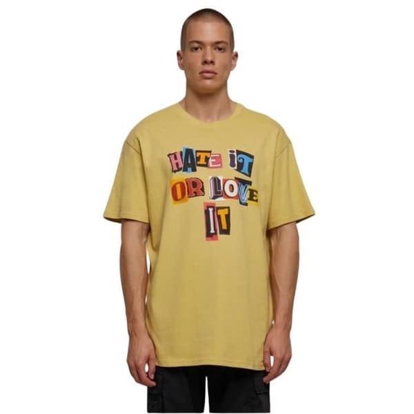Oversized T-shirt - Exklusiv Studios - Hate It Or Love It - Palemoss - Grön - Herr