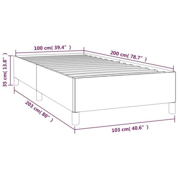 vidaXL Sängram utan madrass rosa 100x200 cm sammet 347311
