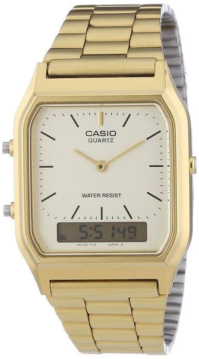 Casio Vintage Edgy Mixed Gold Watch