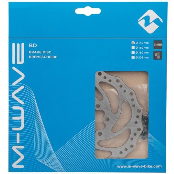 M-Wave bromsskiva 140 mm 6 hål rostfritt stål silver