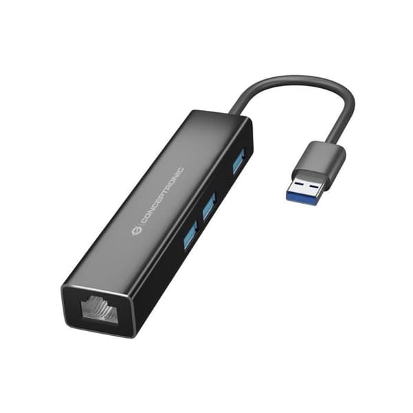 Nätverkskort Ethernet - Conceptronic - DONN07BA - 5000 Mbit/s - USB Typ A/Typ C - Svart