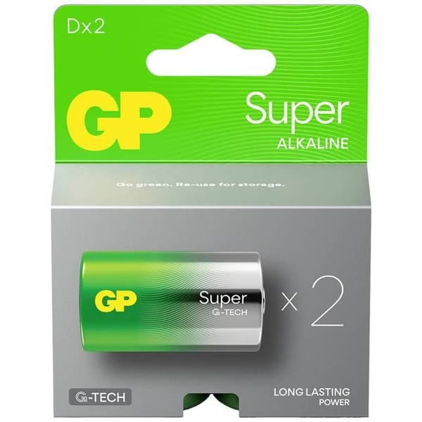 GP Super Pile LR20 (D) alkaliska 1.5 V 2 st
