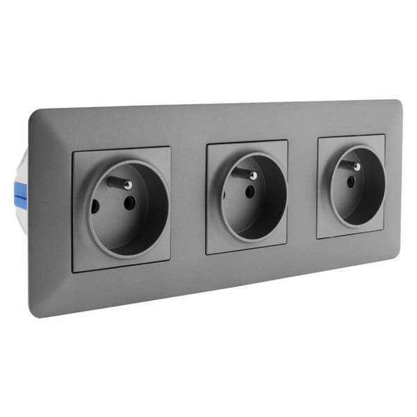 Triple uttag 2P+T Artezo - titan - Zenitech
