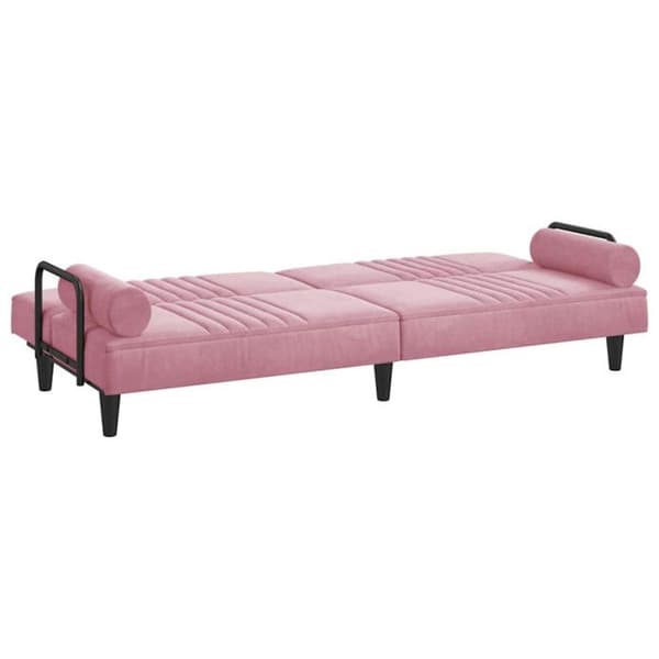 vidaXL Sängsoffa med armstöd rosa sammet 351897