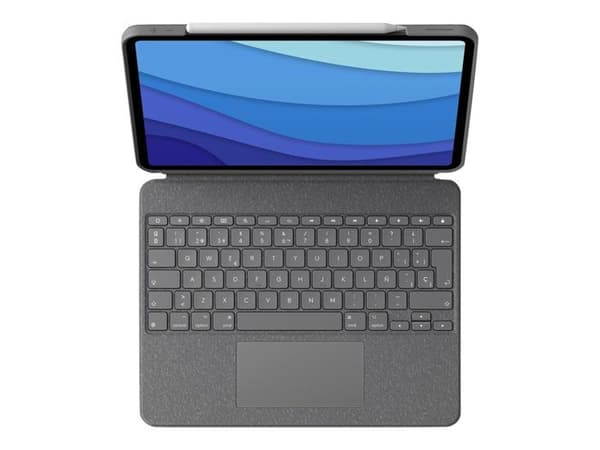 Tangentbordsfodral - LOGITECH - Combo Touch - Bakgrundsbelyst - Trackpad - QWERTY - Oxfordgrå