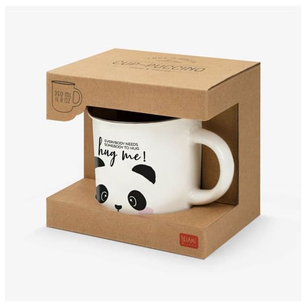 Mugg - LEGAMI - Mugg Panda - Hållbar porslin - Mikrovågsugnssäker - Diskmaskinssäker