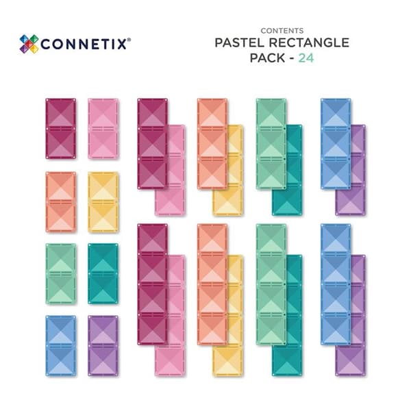 CONNETIX Byggkuber Magnetiska Pastellpack, 24 Bitar